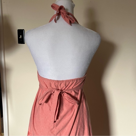 Athleta Pink Balsa Burnout Floral Halter Dress size Small - Picture 6 of 9